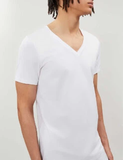 HANRO Cotton Superior Cotton-blend T-shirt 9 HANRO Cotton Superior Cotton-blend T-shirt -Outlet Daily Tops Store 102 1000262 3089 WHITE ALT03