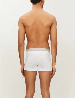 HANRO Pack Of Two Cotton Essentials Stretch-cotton Trunks -Outlet Daily Tops Store 102 1000262 73078 WHITEGREY ALT02