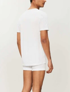 Emporio Armani Pack Of Two V-neck Cotton-jersey T-shirts 8 Emporio Armani Pack Of Two V-neck Cotton-jersey T-shirts -Outlet Daily Tops Store 102 3002168 CC72211164804710 WHITE ALT02