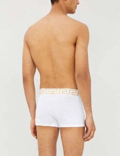Versace Iconic Stretch-cotton Trunks -Outlet Daily Tops Store 102 3006349 AU10026AC00059 WHITEGOLD ALT02