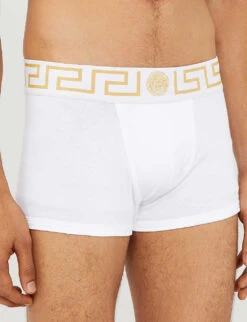 Versace Iconic Stretch-cotton Trunks -Outlet Daily Tops Store 102 3006349 AU10026AC00059 WHITEGOLD ALT03