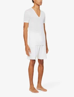 Deep V-neck T-shirt -Outlet Daily Tops Store 102 85418922 2528124 WHITE ALT01