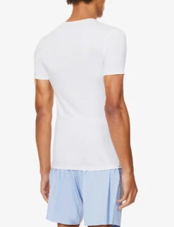 Jack V-neck Cotton T-shirt -Outlet Daily Tops Store 102 89001966 8025JACK001WHI WHITE ALT03