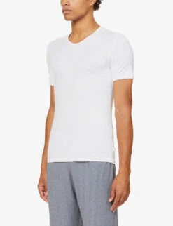 V-neck Modal T-shirt -Outlet Daily Tops Store 102 89001966 8027ALEX001WHI WHITE ALT02