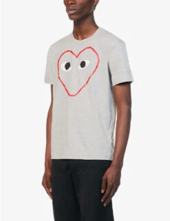 Comme Des Garçons Play CDG EMPTY HEART TEE 9 Comme Des Garçons Play CDG EMPTY HEART TEE -Outlet Daily Tops Store 1124 2000022 P1T266 GREY ALT02