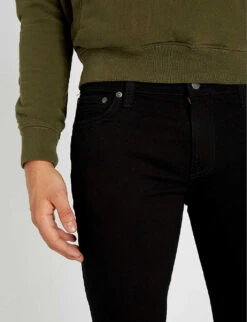 Nudie Jeans Skinny Lin Slim-fit Skinny Jeans -Outlet Daily Tops Store 362 2001268 111539 BLACKBLACK ALT04