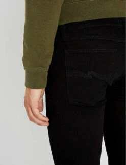 Nudie Jeans Skinny Lin Slim-fit Skinny Jeans -Outlet Daily Tops Store 362 2001268 111539 BLACKBLACK ALT05