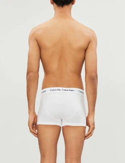 Calvin Klein Logo-detail Slim-fit Pack Of Three Stretch-cotton Trunks -Outlet Daily Tops Store 431 3003262 0000U2664G100 WHITE ALT02