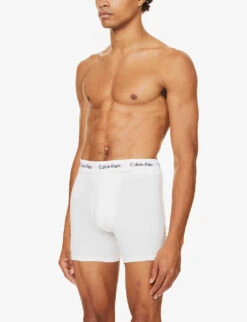 Calvin Klein Pack Of Three Solid Classic-fit Cotton-jersey Boxer Briefs 7 Calvin Klein Pack Of Three Solid Classic-fit Cotton-jersey Boxer Briefs -Outlet Daily Tops Store 431 3003262 NB1770A WHITE ALT02