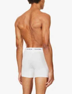 Calvin Klein Pack Of Three Solid Classic-fit Cotton-jersey Boxer Briefs 8 Calvin Klein Pack Of Three Solid Classic-fit Cotton-jersey Boxer Briefs -Outlet Daily Tops Store 431 3003262 NB1770A WHITE ALT03