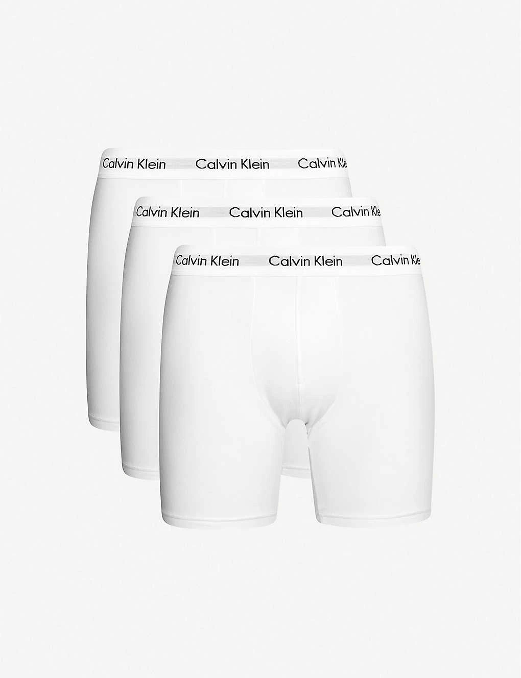 Calvin Klein Pack Of Three Solid Classic-fit Cotton-jersey Boxer Briefs 1 Calvin Klein Pack Of Three Solid Classic-fit Cotton-jersey Boxer Briefs