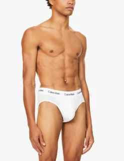 Calvin Klein Pack Of Three Cotton Stretch Regular-fit Stretch-cotton Briefs -Outlet Daily Tops Store 431 3003262 U2661G100 WHITE ALT02