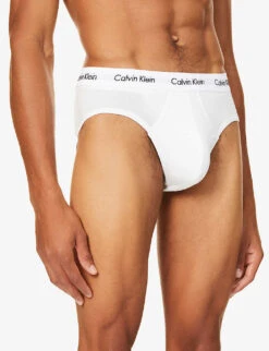 Calvin Klein Pack Of Three Cotton Stretch Regular-fit Stretch-cotton Briefs -Outlet Daily Tops Store 431 3003262 U2661G100 WHITE ALT04