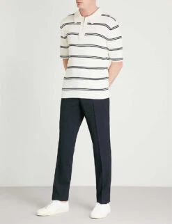 Sandro Slim-fit Tapered Stretch-wool Trousers -Outlet Daily Tops Store 74 10081 SHPPA00263 NAVYBLUE ALT01
