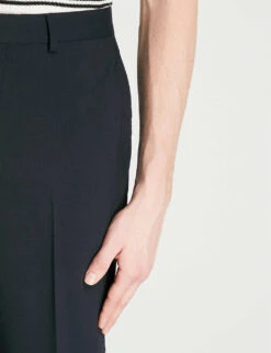 Sandro Slim-fit Tapered Stretch-wool Trousers -Outlet Daily Tops Store 74 10081 SHPPA00263 NAVYBLUE ALT04