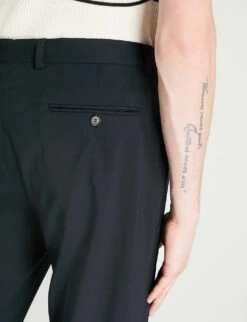 Sandro Slim-fit Tapered Stretch-wool Trousers -Outlet Daily Tops Store 74 10081 SHPPA00263 NAVYBLUE ALT05