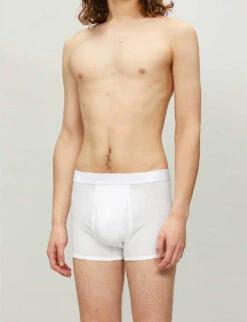 Sunspel Q82 Regular-fit Cotton Trunks 7 Sunspel Q82 Regular-fit Cotton Trunks -Outlet Daily Tops Store R00053554 WHITE ALT02