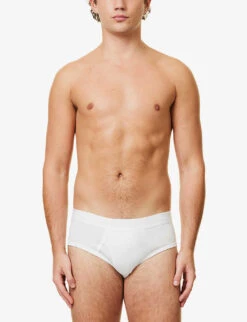 Sunspel Superfine Branded-waistband Cotton-jersey Briefs 6 Sunspel Superfine Branded-waistband Cotton-jersey Briefs -Outlet Daily Tops Store R00053566 WHITE ALT01