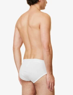 Sunspel Superfine Branded-waistband Cotton-jersey Briefs 7 Sunspel Superfine Branded-waistband Cotton-jersey Briefs -Outlet Daily Tops Store R00053566 WHITE ALT02
