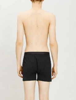 Sunspel Elasticated Slim-fit Cotton Boxers -Outlet Daily Tops Store R00053584 BLACK ALT01