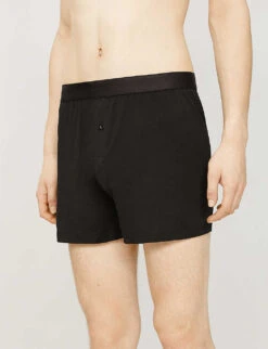 Sunspel Elasticated Slim-fit Cotton Boxers -Outlet Daily Tops Store R00053584 BLACK ALT02