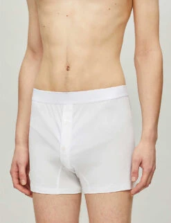 Sunspel Superfine Two–button Boxer Shorts -Outlet Daily Tops Store R00053601 WHITE ALT02