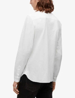 AllSaints Lovell Slim-fit Cotton Shirt 10 AllSaints Lovell Slim-fit Cotton Shirt -Outlet Daily Tops Store R03675585 WHITE ALT03