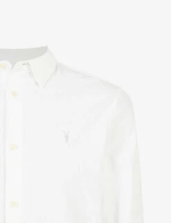 AllSaints Lovell Slim-fit Cotton Shirt 13 AllSaints Lovell Slim-fit Cotton Shirt -Outlet Daily Tops Store R03675585 WHITE ALT06
