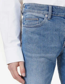 Boss Mid-rise Tapered Stretch-denim Jeans -Outlet Daily Tops Store R03688677 BRIGHTBLUE ALT04