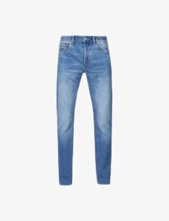 Boss Mid-rise Tapered Stretch-denim Jeans