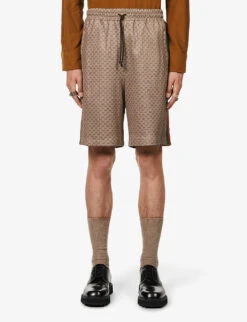 Gucci Bermuda Branded Jersey Shorts -Outlet Daily Tops Store R03765506 BROWNEBONYMC ALT02