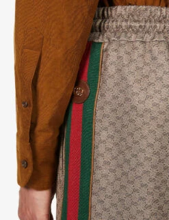 Gucci Bermuda Branded Jersey Shorts -Outlet Daily Tops Store R03765506 BROWNEBONYMC ALT04