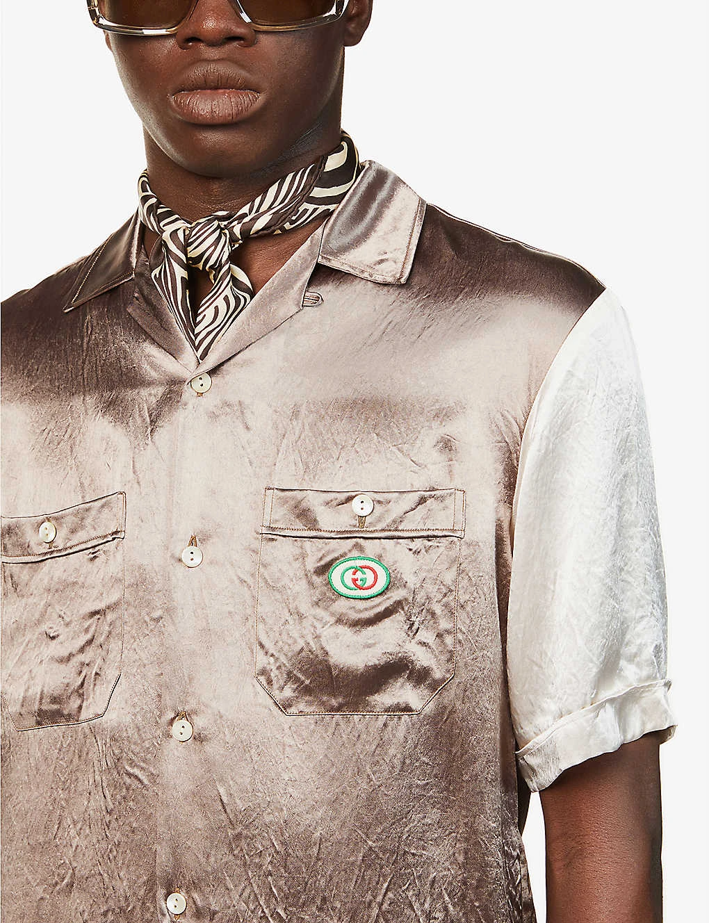 Gucci Hawaii Oversized Satin Bowling Shirt 5 Gucci Hawaii Oversized Satin Bowling Shirt - Image 5