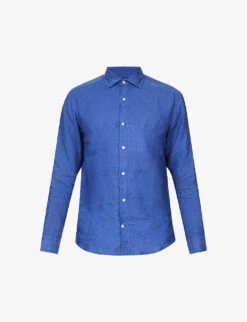 Antonio Regular-fit Cutaway-collar Linen Shirt