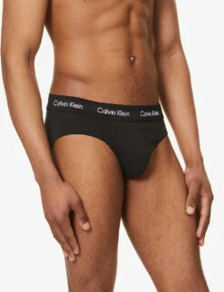 Calvin Klein Logo-print Pack Of Three Stretch-cotton Briefs -Outlet Daily Tops Store R03784065 BLACKGREYHTHRSUBLOGO ALT03