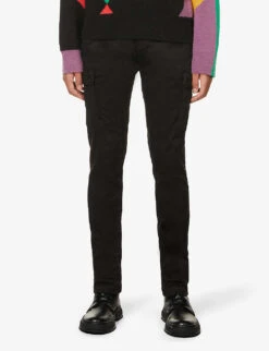 Replay Jaan Hyperflex Slim-fit Slim-leg Cotton-blend Cargo Trousers 7 Replay Jaan Hyperflex Slim-fit Slim-leg Cotton-blend Cargo Trousers -Outlet Daily Tops Store R03789929 BLACK ALT02