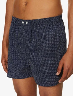 Plaza Polka Dot-pattern Classic-fit Cotton Boxer Briefs 7 Plaza Polka Dot-pattern Classic-fit Cotton Boxer Briefs -Outlet Daily Tops Store R03805081 NAVY ALT03