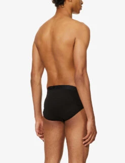 Jack Branded-waistband Stretch-cotton Briefs 6 Jack Branded-waistband Stretch-cotton Briefs -Outlet Daily Tops Store R03805082 BLACK ALT02