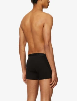 Jack Branded-waistband Stretch-cotton Trunks 6 Jack Branded-waistband Stretch-cotton Trunks -Outlet Daily Tops Store R03805086 BLACK ALT02