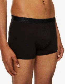 Jack Branded-waistband Stretch-cotton Trunks 7 Jack Branded-waistband Stretch-cotton Trunks -Outlet Daily Tops Store R03805086 BLACK ALT03