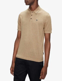 Ted Baker Haworth Flower-embroidered Knitted Wool Polo 6 Ted Baker Haworth Flower-embroidered Knitted Wool Polo -Outlet Daily Tops Store R03813056 TANWHITE ALT02