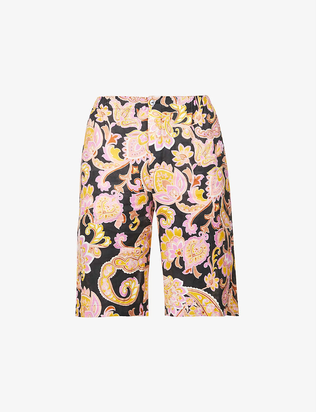 Gucci Floral-print Relaxed-fit Linen Shorts 1 Gucci Floral-print Relaxed-fit Linen Shorts