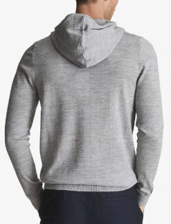 Reiss Holland Long-sleeve Merino-wool Hoody -Outlet Daily Tops Store R03874541 SOFTGREYMOULI ALT03
