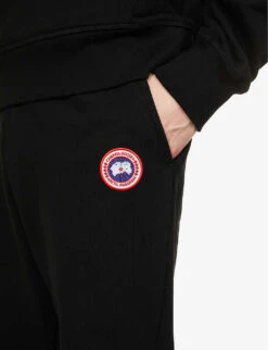 Canada Goose Huron Relaxed-fit Cotton-jersey Jogging Bottoms -Outlet Daily Tops Store R03875517 BLACK ALT04