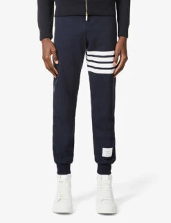 Four-bar Slim-fit Cotton Jogging Bottoms -Outlet Daily Tops Store R03883321 NAVY ALT02