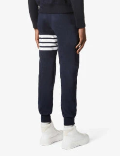 Four-bar Slim-fit Cotton Jogging Bottoms -Outlet Daily Tops Store R03883321 NAVY ALT03