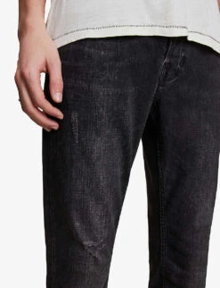 AllSaints Rex Slim-fit Tapered Stretch-denim Jeans 10 AllSaints Rex Slim-fit Tapered Stretch-denim Jeans -Outlet Daily Tops Store R03896216 WASHEDBLACK ALT04