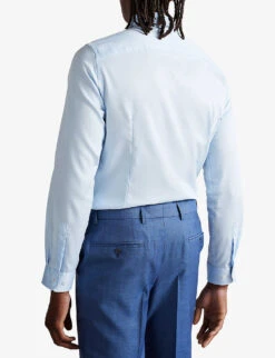 Ted Baker Islass Slim-fit Cotton Shirt 7 Ted Baker Islass Slim-fit Cotton Shirt -Outlet Daily Tops Store R03920151 PLBLUE ALT03