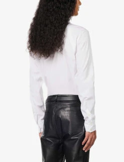 Alexander McQueen Harness Slim-fit Stretch-cotton Shirt -Outlet Daily Tops Store R03922895 WHITE ALT03