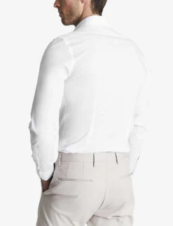 Reiss Kiana Slim-fit Cotton-stretch Shirt -Outlet Daily Tops Store R03925065 WHITE ALT03
